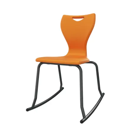 En Rock Educational Chair - Size 6 - Black Frame - Mandarin Orange
